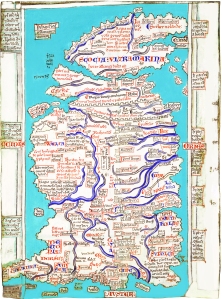 Britannienkarte des Matthew Paris von ca. 1270 AD