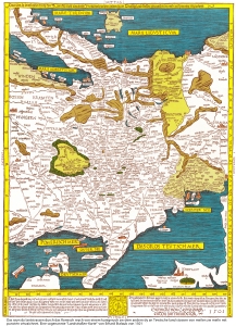 Eine sogenannte "Landstraßen-Karte" von Erhard Etzlaub von 1501